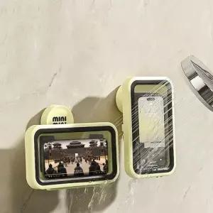 무타공 욕실 핸드폰 거치대 회전형 핸드폰 거치대 방수 휴대폰 받침대