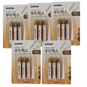 오공 우드픽스 어두운색 5개 강마루 화마루 보수제나무크레용 가구 페인트 메꿈재 흠집 목재용품 제거 바닥