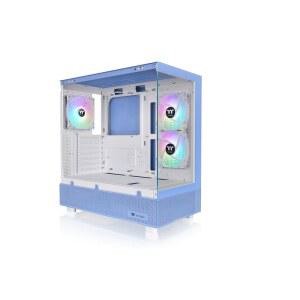 써멀테이크 뷰 270 플러스 TG AGB 수국 블루 미드 타워 E-ATX 케이스 3x120mm 팬 포함 최대 360mm 라디에이터 지원 전면 측면 듀얼 강화 유리 패널 CA-1Y7-00MFWN-01