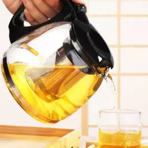 킹 차 주전자 포트 1.1l 손잡이 내열강화유리 우리기 거름망 거름망티 유리 티팟 로하 핸들킹 녹차 인쇄옵