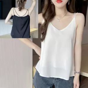 두줄 백 스트랩 민소매 나시 이너티 끈나시 3컬러런닝셔츠 여성티 캡나시 런닝 여성끈 내장 언더웨어 실크