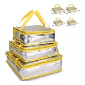 키밍 고급 배달용 피자 파우치 5개입 보온보냉 포장용두꺼운 은박 핸들가방 음식 달통 보관함 보냉 탑박스