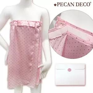 피칸데코 골프 샤워가운 도트 핑크 선물박스포함용 여성 실크 배쓰 배스 스드레스 라운지웨어 홈웨어