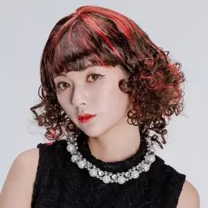 큐티걸 가발 투톤 파티 크리스마스 할로윈 이벤트엽기 소품 의상 변신용품 연극 스티커사진 변장