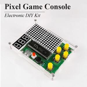 단일 칩 마이크로 컨트롤러 스네이크 테트리스 전자 재미있는 게임 콘솔 회로 기판 납땜 키트