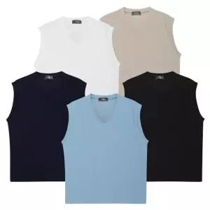 [파파브로] 남성 골지 베이직 V넥 니트 베스트 SO-VEA-Q055