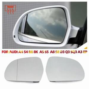 좌우 사이드 미러 유리 아우디 호환 A4 S4 B8 8K 08-09 A5 S5 8 A8 S8 D3 Q3 A3 8P 용 외부 광각