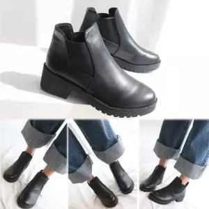 편한굽 패션화 코디 첼시 여자앵클 여성 앵글 슈즈 부츠 부추 [f4C643F]