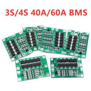 리튬 이온 배터리 충전기 보호 보드 드릴 전동 용 3S/4S 40A 60A 18650 BMS 11.1V 12.6V/14.8V 16.8V 강화/