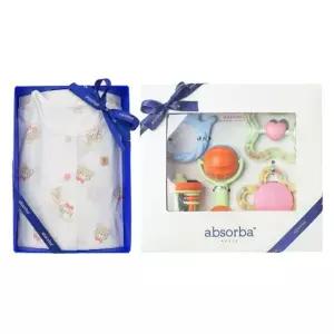 [갤러리아] (압소바출산,백일,돌,아기내의세트)보우테디7부내의+5종딸랑이세트(A1B-10389SET)