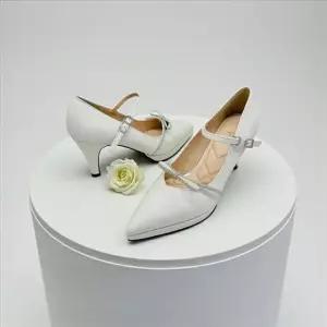 [갤러리아] 고세 데일리 여성 러블리 가보시 큐빅리본 메리제인 펌프스 GDP6S013 아이보리 8cm