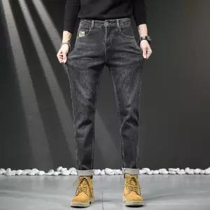 남사친 캐주얼 스판 자수 조거 루즈핏 와이드핏 스키니팬츠바지 청바지 봄가을 CH3