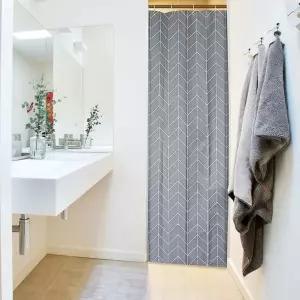 [에이치플러스몰]대 체크 샤워 커튼 헤링본