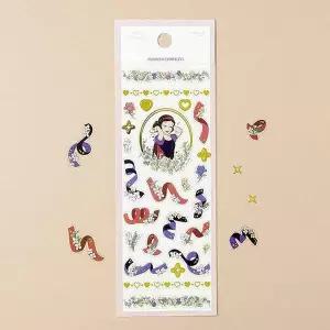 백설공주 플라워 컨페티 스티커 사무용품