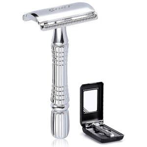 BAILI 클래식 3피스 더블 엣지 안전 미러 면도기 플래티넘 BD176 면도 케이스 남성용 여성용 블레이드 습식 여행용