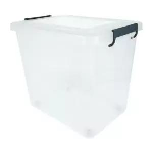 [생활] 공간 리빙박스 투명 65L 손잡이-다크블루