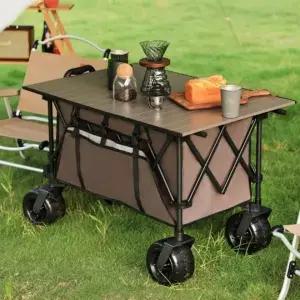 웨건 카트 접이식 원목 테이블 폴딩 캠핑