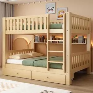 이층 침대 슬라이딩 서랍형 기숙사 수납 벙커 매트리스 원목