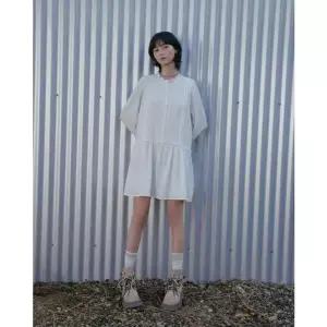 [갤러리아] LAP 레이스 프릴 핀턱 미니 원피스 AS1WO263