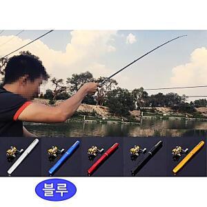 [2개구성] 세트 민물 낚시대 블루 원투낚싯대 릴 루어 휴대용 FHW6547CE