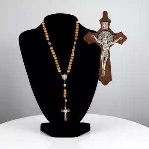 원목 십자가 펜던트 묵주 목걸이 카톨릭 성물 액세서리 종교 십자가목걸이 십자가펜던트