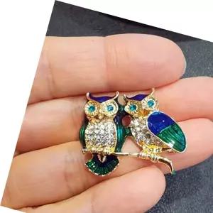 뺏지 재물운 큐빅 부엉이 장식 브로치 행운 악세사리 아이템