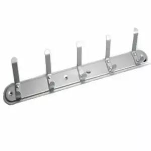 [생활] 실버 벽고정 옷걸이 2단 5구 벽걸이 행거 의류 정리함
