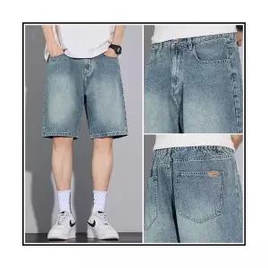 남성 청반바지 숏 5부 스트레이트 데님 반바지 스판 오피스룩 캐주얼 바지 MF1