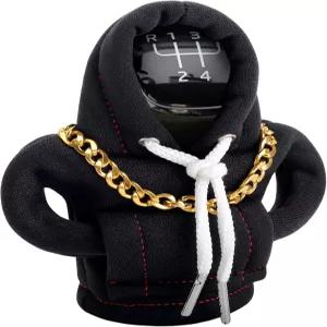 HIAHXC 재미있는 기어 변속 후디 커버 카 시프터 노브 스웨트셔츠 자동차 핸들용 유니버설 스틱