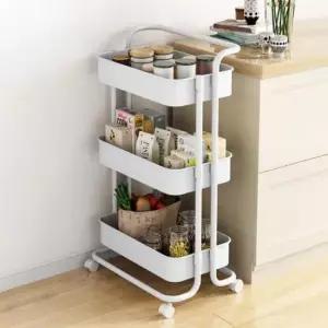 [생활] 틈새 이동식 3단 철제 경량랙 트롤리 카트 수납 서랍 정리함