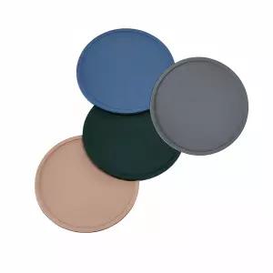 열탕소독 실리콘 컵받침 라운드 온수 소독 고무 트 레이 원형 반찬 용기 매트