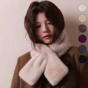 베르데 퍼 머플러 쁘띠 털 목도리 밍크 인조 페이크방한 넥워머 숏머플러 끼우는
