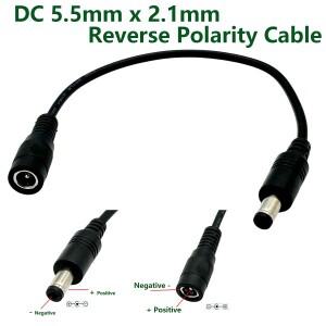 1pc 역 극성 전력 변환기 케이블 DC 5.5mm x 2.1mm 키보드 기타 피아노 효과 페달 스피커 호환 라디오