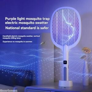 전기 파리채 휴대용 킬러 및 모기 트랩 램프 가정용 사무실 뒷정원 파티오 캠핑용 안전 충전식