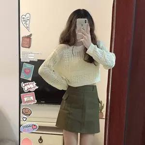 크롭 여름 긴팔 그물 니트여리여리한핏 여리여리 여리여리한 니트티 니트 여자데일리룩 망사 시스루 루즈