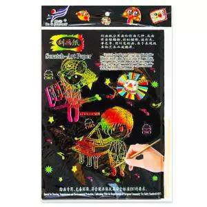 스크래치 페이퍼 A4 5장/그림판/아트북/도안/놀이/미술/그리기/카드