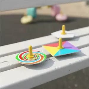 색혼합 팽이 만들기 다각형 회전 원심력 착시팽이 색칠 꾸미기 펭이 관찰 DIY (3개)