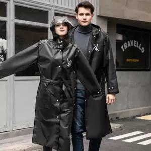 우비 블랙 방수코트 남녀공용 비옷 우의레인 방풍 바람막이