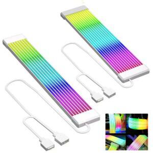 X8 X12 PC RGB 라이트 스트립 PSU 케이블 GPU 5V 3핀 싱크 연장 6핀 8핀 12핀 24핀