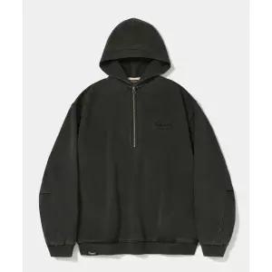 매장정품 COLUMBIA UNIVERSITY NY STREET TAIL DENIM TERRY H/ZIP HOODIE_BLACK JEAN