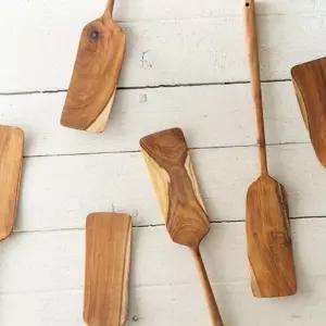 티크나무 긴 직사각 스페츌러 1p 볶음기우드스패출러 주걱 밥주걱 가정용 옷칠 칠밥 고급 고급밥 조리도구