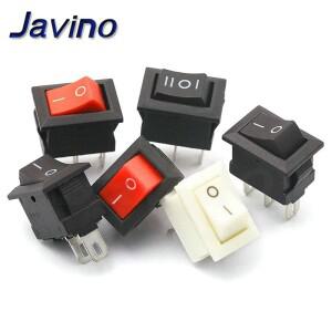 1050100PCS 푸시 버튼 스위치 10x15mm SPST 2Pin 3A 250V KCD11 스냅인 온오프 로커 블랙 레드 화이트 Javi