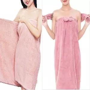 흘러내림 없는 찍찍이 샤워가운 극세사 비치 타올 ISH7+3AuL