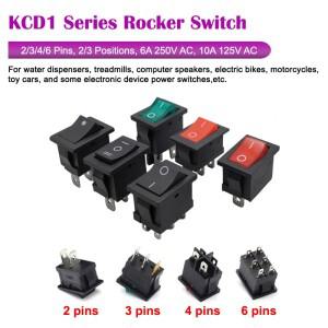 KCD1 시리즈 로커 스위치 1개 2346핀 23 위치 6A250V 10A125V AC 15mm x 푸시 버튼 보트자동차 전원