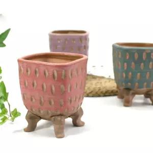 이조전통옹기 네발다육이화분 미니 수공예화분 예쁜 이화분 도자기