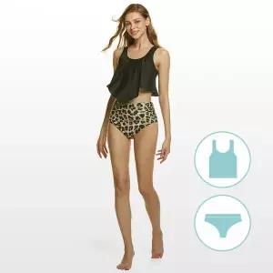 [하프클럽/테슬라]테슬라 프린트 스트랩 투피스형 스윔수트 TM-FSE21_H