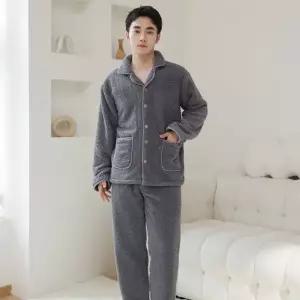 신혼부부 따뜻한 겨울 커플 잠옷 세트 파자마