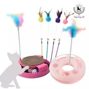 딩동펫 고양이 낚싯대 장난감 트랙볼 마쉬멜로 세트