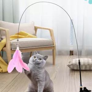 고양이 깃털 낚싯대 흡착식 PVC 유연한