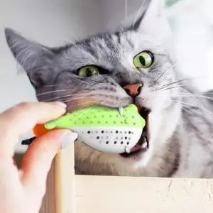 딩동펫 고양이 장난감 치석제거 실리콘 인형 복어볼 1개